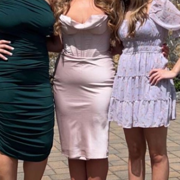 House of CB Myrna Satin Corset Dress Large - Picture 6 of 7